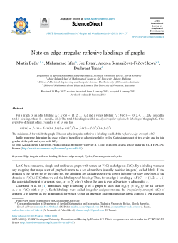 Item - Note on edge irregular reflexive labelings of graphs - Open ...
