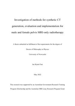 Item - Investigation of methods for synthetic CT generation, evaluation ...