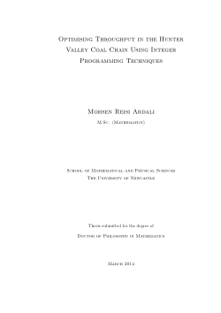 Item - Optimising throughput in the Hunter Valley coal chain using ...