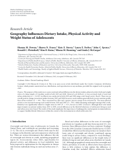 Item - Geography influences dietary intake, physical activity and ...