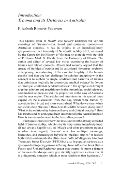 Introduction: trauma and its histories in Australia