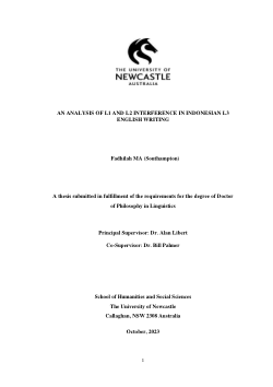 Item - An analysis of L1 and L2 interference in Indonesian L3 English ...