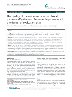 Item - The quality of the evidence base for clinical pathway ...