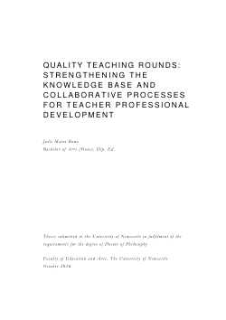 Item - Quality teaching rounds: strengthening the knowledge base and ...