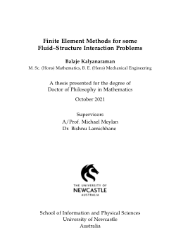 Item - Finite element methods for some fluid-structure interaction ...