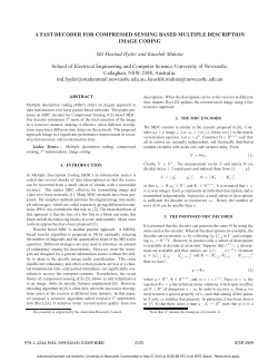 Item - A fast decoder for compressed sensing based multiple description ...