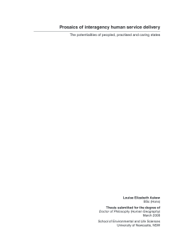 Item - Prosaics of interagency human service delivery: the ...