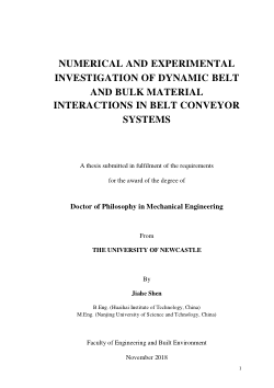 Item - Numerical and experimental investigation of dynamic belt and ...