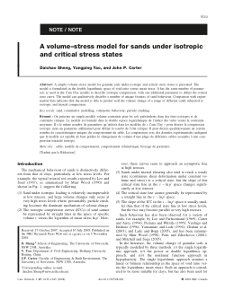Item - A volume-stress model for sands under isotropic and critical ...
