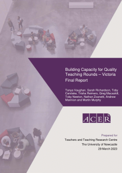 Item - Building capacity for Quality Teaching Rounds – Victoria. Final ...