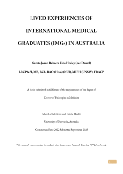 Item - Lived experiences of international medical graduates (IMGs) in ...