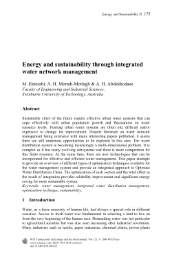Item - Energy and sustainability through integrated water network ...