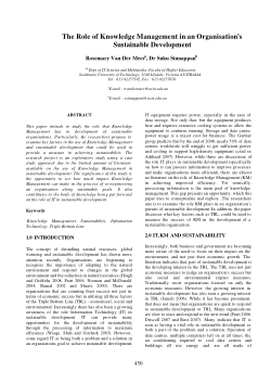 Item - The role of knowledge management in an organsitation's ...