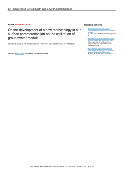 On the development of a new methodology in sub-surface parameterisation on the calibration of groundwater models