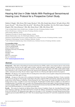 Hearing aid use in older adults with postlingual sensorineural hearing loss: protocol for a prospective cohort study