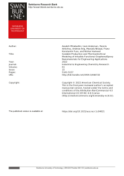 Scalable Production and Thermoelectrical Modeling of Infusible Functional Graphene/Epoxy Nanomaterials for Engineering Applications
