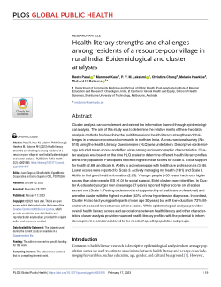 Item - Health literacy strengths and challenges among residents of a ...