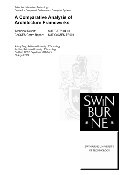 Item - A comparative analysis of architecture frameworks - Swinburne ...