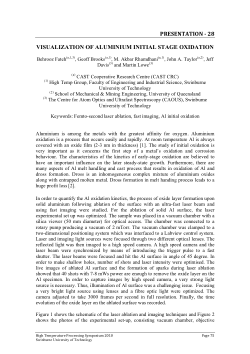 Item - Visualization of aluminium intial stage oxidation - Swinburne ...