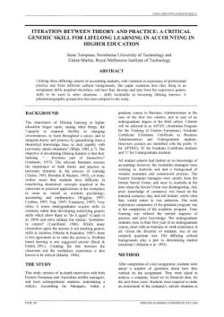 Item - Iteration between theory and practice: a critical generic skill ...