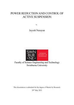 Item - Power reduction and control of active suspension - Swinburne ...