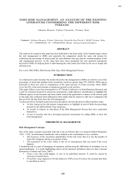 Item - SMEs risk management: an analysis of the existing literature ...