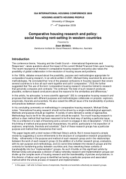 Item - Comparative housing research and policy: social housing rent ...