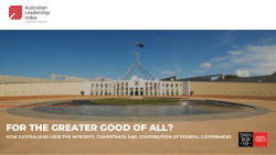 For the greater good of all? How Australians view the integrity ...