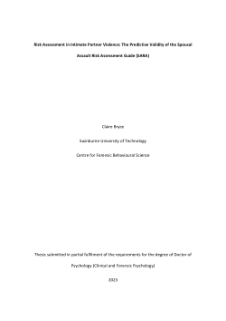 Risk Assessment in Intimate Partner Violence: The Predictive Validity ...
