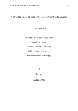 Item - A unified approach to suicide risk detection using text and ...
