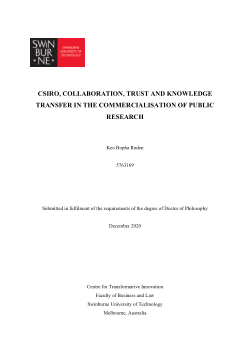 Item - CSIRO, collaboration, trust and knowledge transfer in the ...