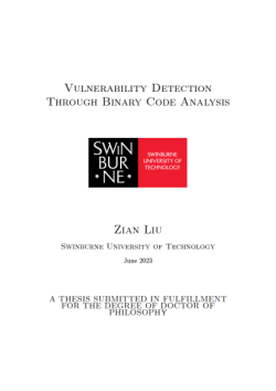 Item - Vulnerability Detection Through Binary Code Analysis - Swinburne ...