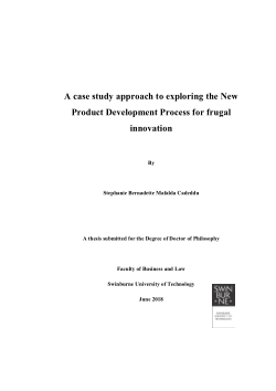 Item - A case study approach to exploring the New Product Development ...