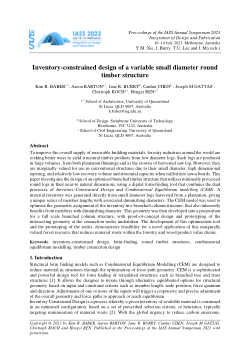 Inventory-Constrained Design of a Variable Small Diameter Round Timber Structure