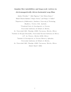 Annular flow instabilities and large-scale vortices in electromagnetically driven horizontal soap films