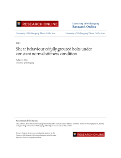 Item - Shear behaviour of fully grouted bolts under constant normal ...