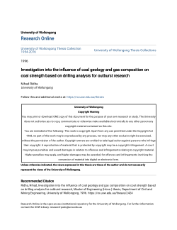 Item - Investigation into the influence of coal geology and gas ...