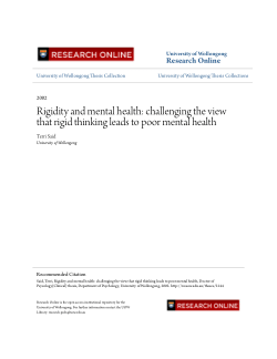Item - Rigidity and mental health: challenging the view that rigid ...