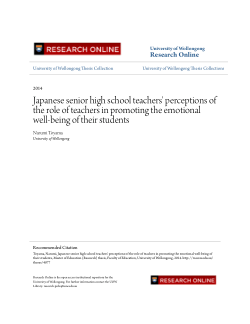 Item - Japanese senior high school teachers' perceptions of the role of ...