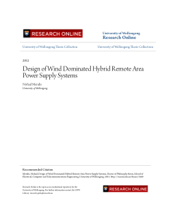 Item - Design of Wind Dominated Hybrid Remote Area Power Supply Systems ...
