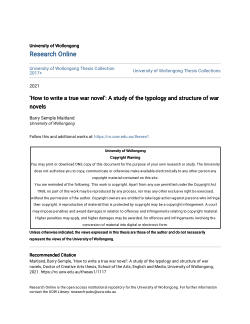 Item - ‘How to write a true war novel’: A study of the typology and ...