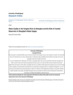 Item - Water Quality in the Yangtze River at Shanghai and the Role of ...