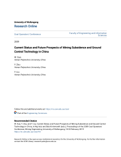 Item - Current Status and Future Prospects of Mining Subsidence and ...