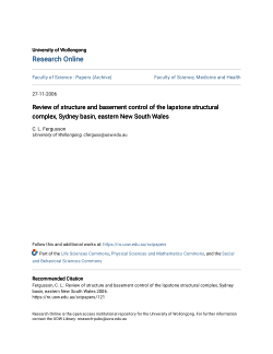 Item - Review of structure and basement control of the lapstone ...