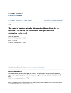 Item - The impact of transformational and transactional leadership ...