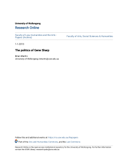 Item - The politics of Gene Sharp - University of Wollongong - Figshare