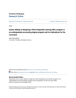 Item - Issues relating to designing a Work-Integrated Learning (WIL ...