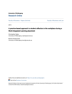 Item - A practice-based approach to student reflection in the workplace ...