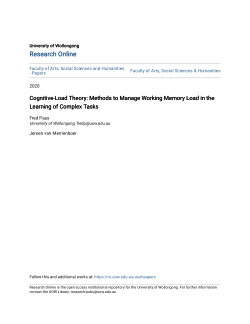 Item - Cognitive-Load Theory: Methods to Manage Working Memory Load in ...