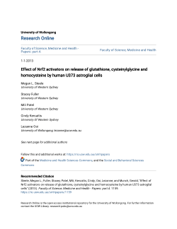 Item - Effect of Nrf2 activators on release of glutathione,  cysteinylglycine and homocysteine by human U373 astroglial cells -  University of Wollongong - Figshare